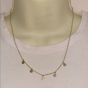 Gold Tone Disc 18” Necklace